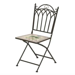 Chaise De Jardin|Salon De Balcon|EMINZA Chaise bistrot pliable en mosaïque Havana Brun Marron