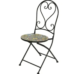 Chaise De Jardin|Salon De Balcon|#N/A Chaise de bistrot pliable en mosaïque Braga Multicolore