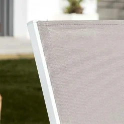 Chaise De Jardin|MOBELLIA Chaise de jardin aluminium empilable Murano Blanc et Taupe