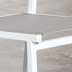 Chaise De Jardin|MOBELLIA Chaise de jardin aluminium empilable Murano Blanc et Taupe