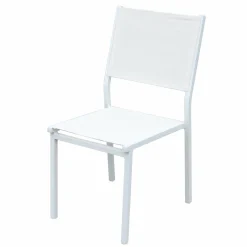 Chaise De Jardin|MOBELLIA Chaise de jardin aluminium empilable Murano he Blanc
