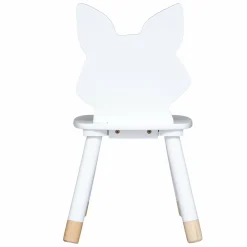 Petit Meuble Enfant|Atmosphera createur d'interieur for kids Chaise enfant bois (H52,5 cm) Douceur Renard he Blanc
