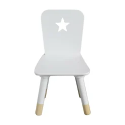 Petit Meuble Enfant|EMINZA Chaise enfant bois (H50 cm) Stars he Blanc