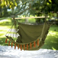 Hamac Et Accessoires|#N/A Chaise Hamac à suspendre à franges kaki Vert