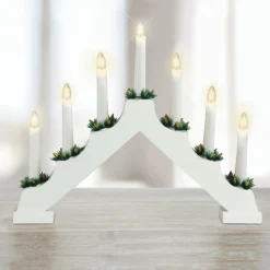 Bougie Et Photophore|KOOPMAN Chandelier lumineux Minuteur Blanc