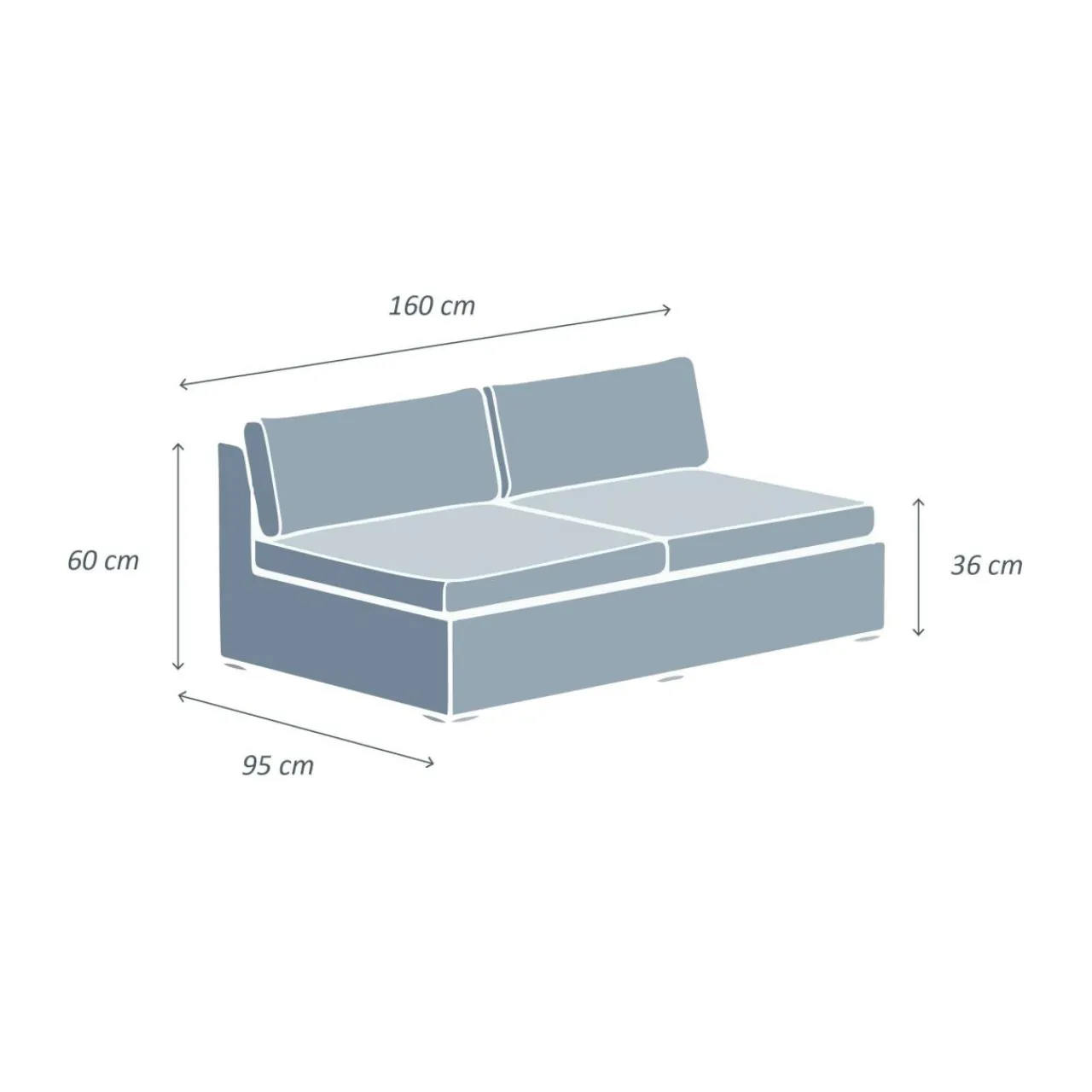 Canapé, Fauteuil Et Table Basse|MOBELLIA Chauffeuse de jardin en résine tressée 2 places Palma Gris et anthracite Tressé Gris - Anthracite