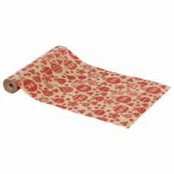 Nappe Et Chemin De Table|Feeric Lights & Christmas Chemin de table en jute (300 x 28 cm) Boules de Noël Rouge