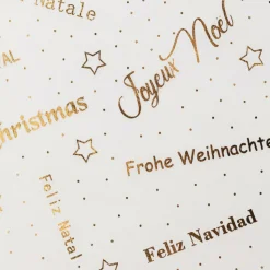 Nappe Et Chemin De Table|Feeric Lights & Christmas Chemin de table Noël (500 x 28 cm) Message et or Blanc