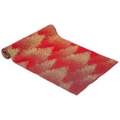 Nappe Et Chemin De Table|Feeric Lights & Christmas Chemin de table Noël (300 x 28 cm) Sapins Rouge et Or