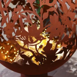 Brasero|#N/A Cheminée brasero extérieur (D50 x H63 cm) Ajourée Rouille