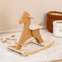 Jouet, Cadeau De Naissance|Atmosphera cru017dateur d'intu017drieur for kids Cheval à bascule bois (H54,5 cm) Dada Marron