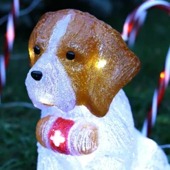 Déco Et Objet Lumineux|Feeric Lights & Christmas Chien lumineux 40 LED (H38 cm) Saint Bernard Blanc froid