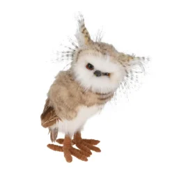 Père Noël, Animaux Et Personnage|KOOPMAN Chouette de Noël à poser (H24 cm) Colette doux plumage Beige