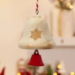 Décoration De Sapin|KAEMINGK Clochette à suspendre en (H5 cm) La Clusaz Bois