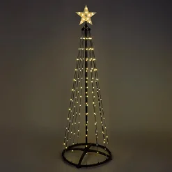 Personnage, Objet Grand Format|Déco Et Objet Lumineux|KOOPMAN Cône lumineux Digital 370 Micro Led (H210 cm) Twinkling Noir et Blanc chaud