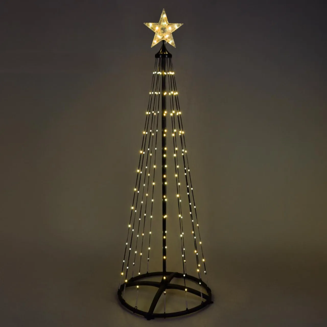 Personnage, Objet Grand Format|Déco Et Objet Lumineux|KOOPMAN Cône lumineux Digital 370 Micro Led (H210 cm) Twinkling Noir et Blanc chaud