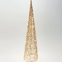 Déco Et Objet Lumineux|KOOPMAN Cône lumineux sur piles 40 micro LED (H80 cm) Éclats Blanc chaud Blanc Chaud doré