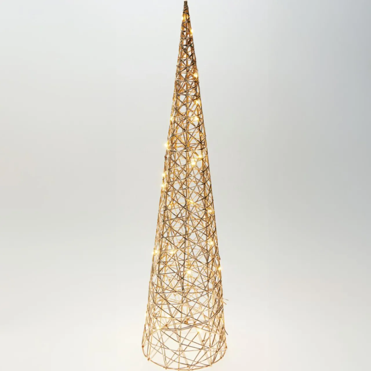 Déco Et Objet Lumineux|KOOPMAN Cône lumineux sur piles 40 micro LED (H80 cm) Éclats Blanc chaud Blanc Chaud doré