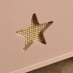 Petit Meuble Enfant|EMINZA Coffre à jouet ouvert enfant bois (H44 cm) Stars Rose