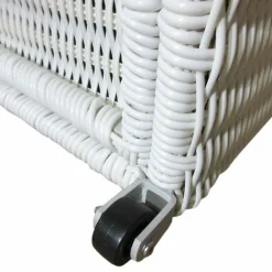 Coffre De Rangement|MOBELLIA Coffre de rangement extérieur en résine tressée Calvi Blanc