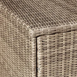 Coffre De Rangement|MOBELLIA Coffre de rangement extérieur en résine tressée Calvi Sepia Sépia