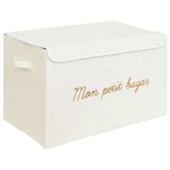 Rangement Enfant|Atmosphera cru017dateur d'intu017drieur for kids Coffre de rangement pliable enfant bouclette (36 x 57 cm) Yuma Blanc