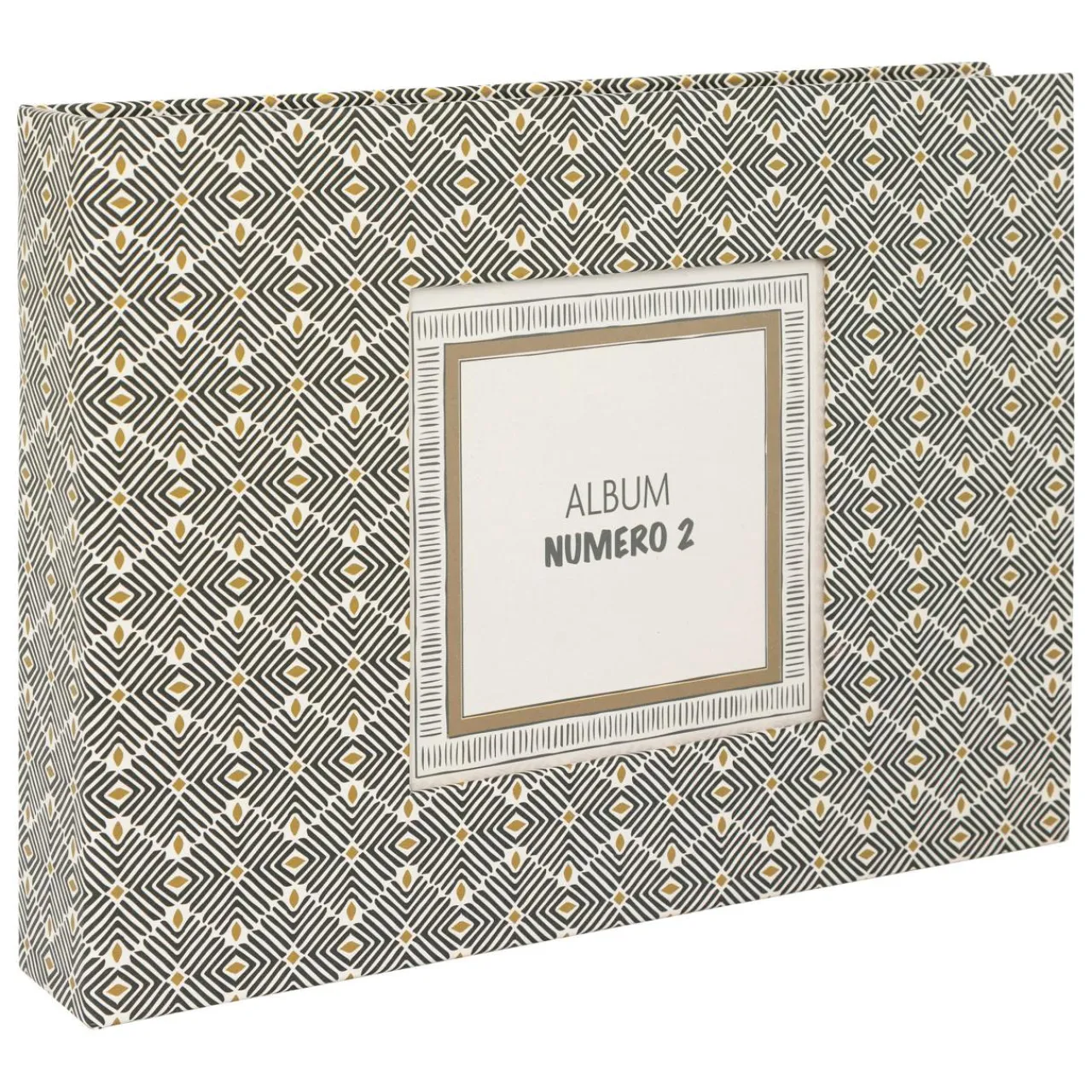 Objet Déco|Atmosphera, cru017dateur d'intu017drieur Coffret 2 albums photos (H16,7 cm) Paloma Gris et moutarde Jaune