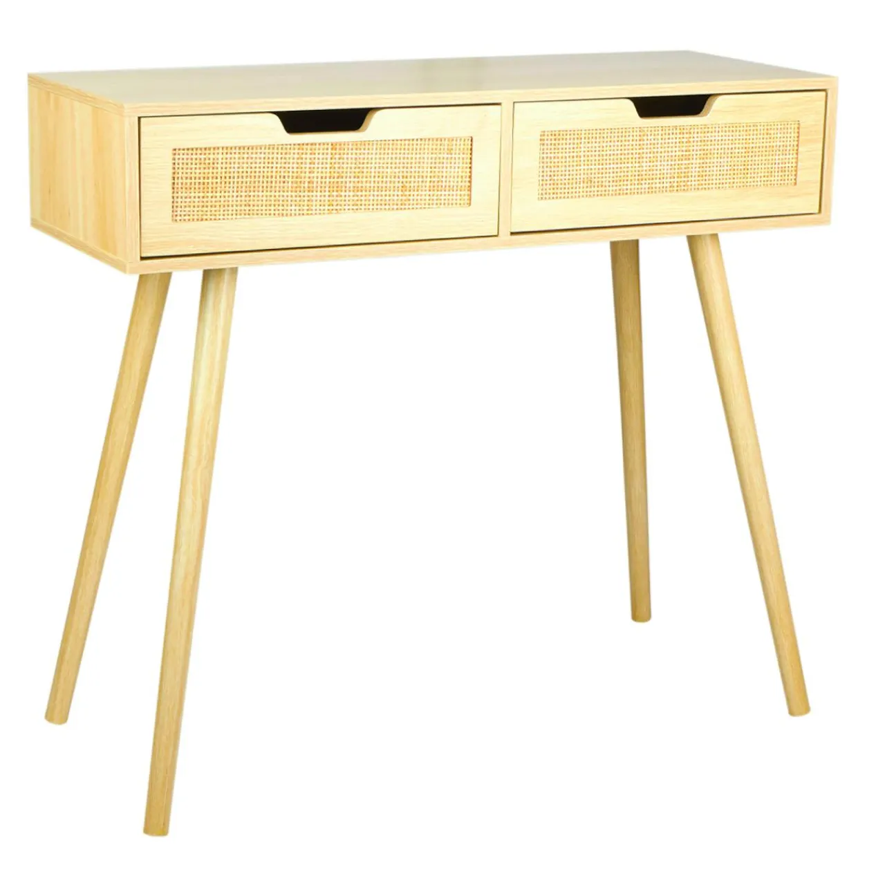 Etagère, Meuble Modulable|OSTARIA Console 2 tiroirs bois (H72 cm) Amélia Beige