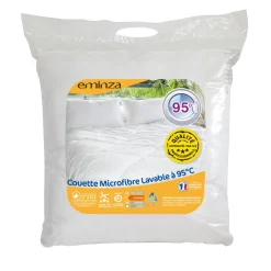 Couette, Oreiller, Traversin|EMINZA Couette Chaude (260 x 240 cm) Microfibre Lavable à 95°C he Blanc