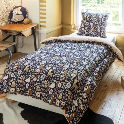 Linge De Lit Enfant|Linge De Lit Enfant|L'EFFET PAPILLON Couette imprimée enfant et une taie d'oreiller (140 x 200 cm) Forêt enchantée Multicolore