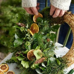 Couronne De Noël|KAEMINGK Couronne de Noël en paille (D25 cm) à décorer Naturel