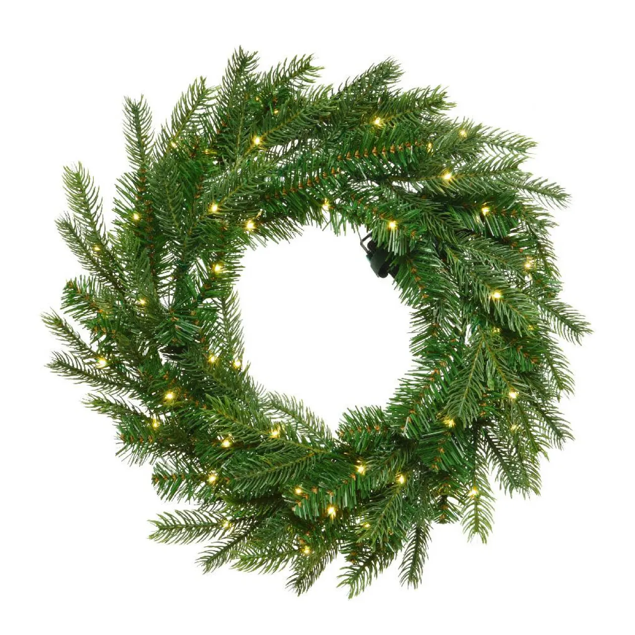Couronne De Noël|EMINZA Couronne de Noël lumineuse (D50 cm) Glorious Vert et blanc chaud Sapin vert lumineux