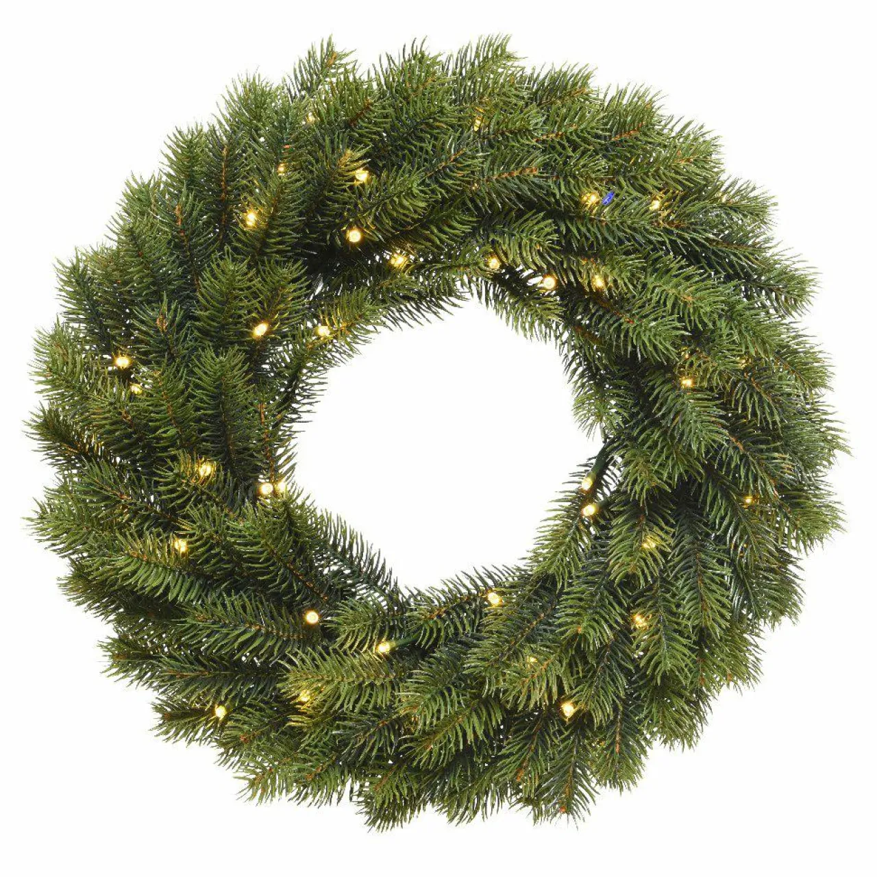 Couronne De Noël|KAEMINGK Couronne de Noël lumineuse (D40 cm) Manitoba Blanc chaud Sapin vert lumineux