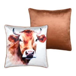 Coussin Et Housse|STOF Coussin carré (50 x 50 cm) Fernande Marron Cognac