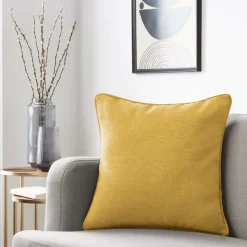 Coussin Et Housse|EMINZA Coussin carré (50 x 50 cm) Minuit Jaune ocre