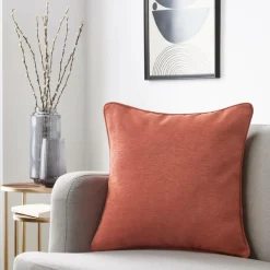 Coussin Et Housse|EMINZA Coussin carré (50 x 50 cm) Minuit Terracotta