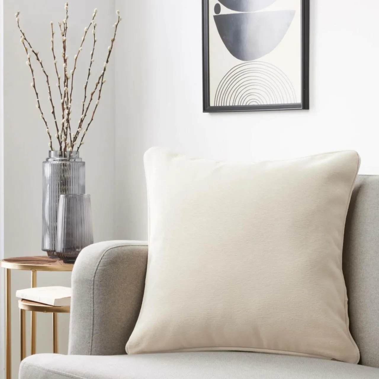 Coussin Et Housse|EMINZA Coussin carré (50 x 50 cm) Minuit sable Beige