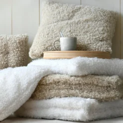 Coussin Et Housse|STOF Coussin carré bouclette (45 x 45 cm) Grignon Ecru