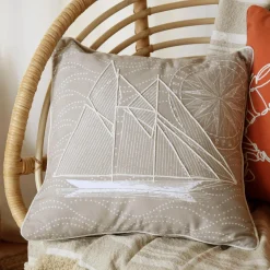 Coussin Et Housse|LOVELY CASA Coussin carré coton (40 cm) Yacht Gris