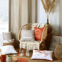 Coussin Et Housse|LOVELY CASA Coussin carré coton (40 cm) Yacht Gris