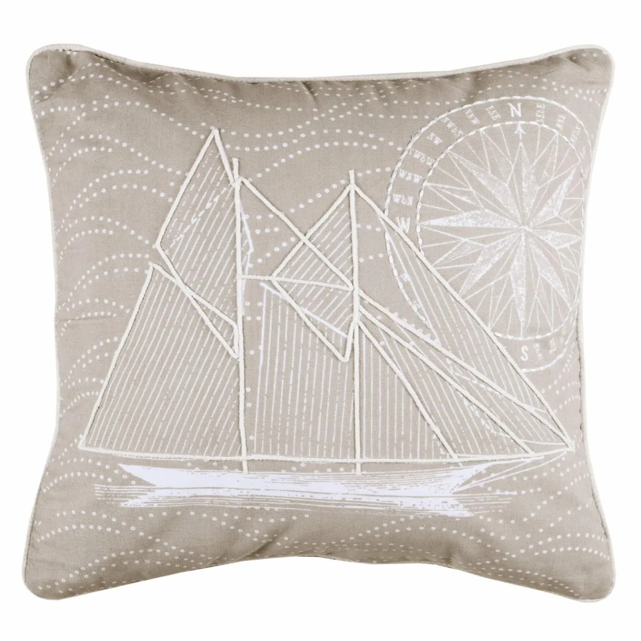 Coussin Et Housse|LOVELY CASA Coussin carré coton (40 cm) Yacht Gris