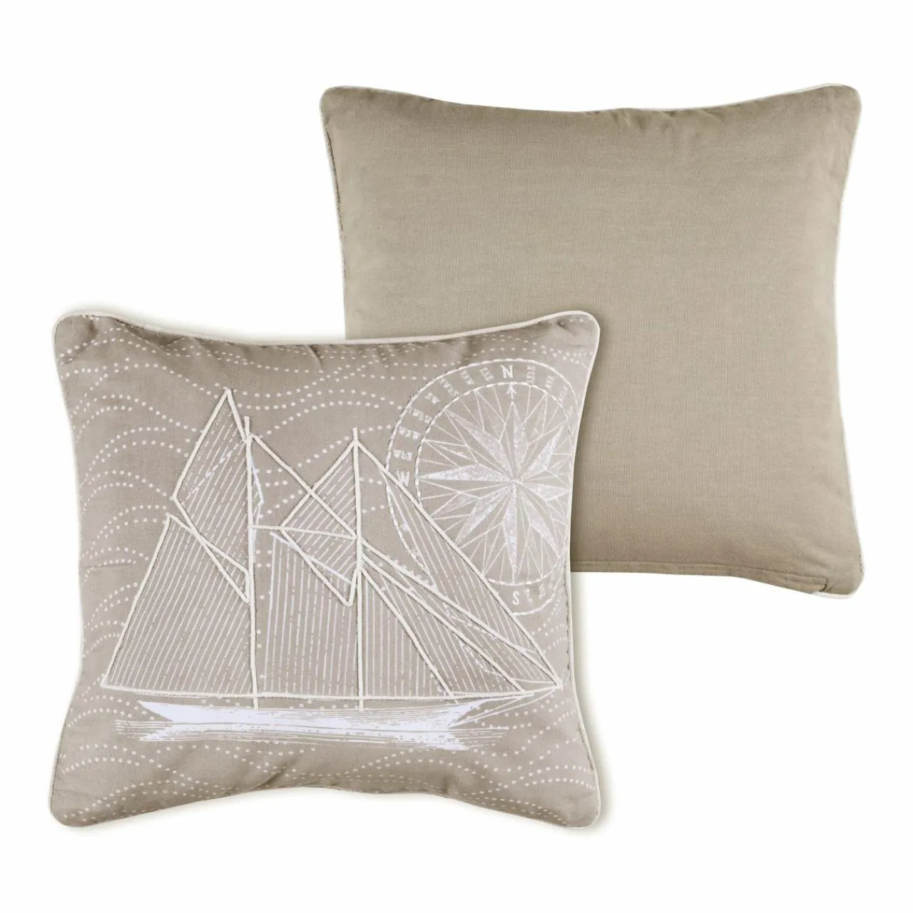 Coussin Et Housse|LOVELY CASA Coussin carré coton (40 cm) Yacht Gris