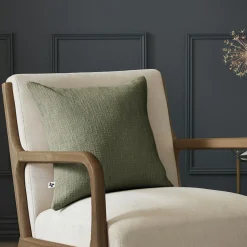 Coussin Et Housse|L'EFFET PAPILLON Coussin carré coton (45 x 45 cm) Sixtine Vert romarin