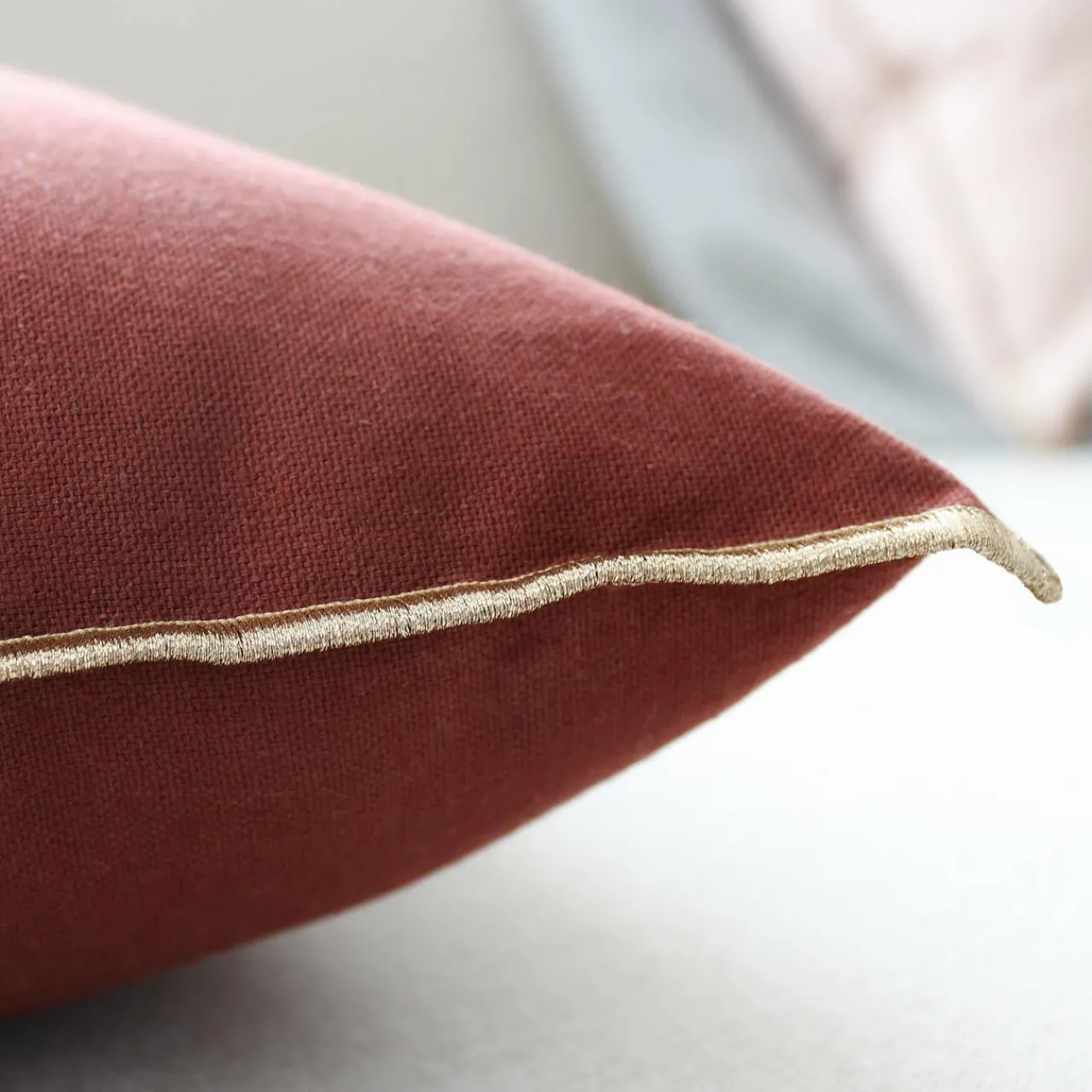 Coussin Et Housse|ENJOY HOME Coussin carré coton (40 x 40 cm) Harmony grenat Rouge