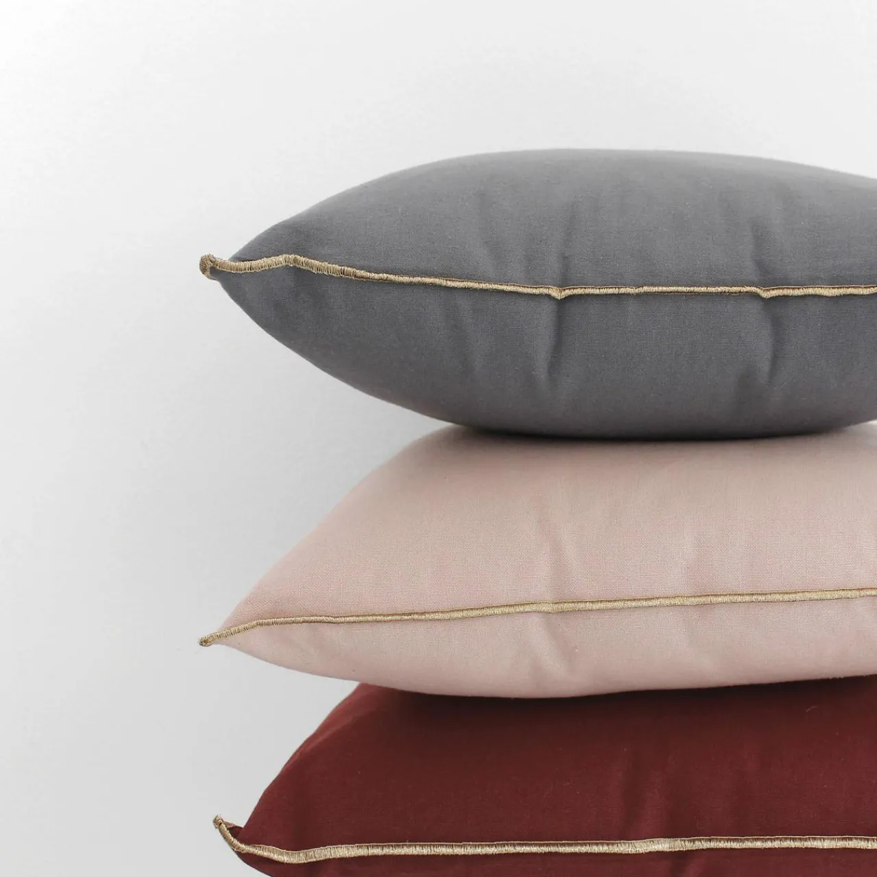 Coussin Et Housse|ENJOY HOME Coussin carré coton (40 x 40 cm) Harmony grenat Rouge