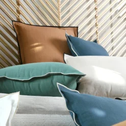 Coussin Et Housse|STOF Coussin carré coton (45 x 45 cm) Helios Noir