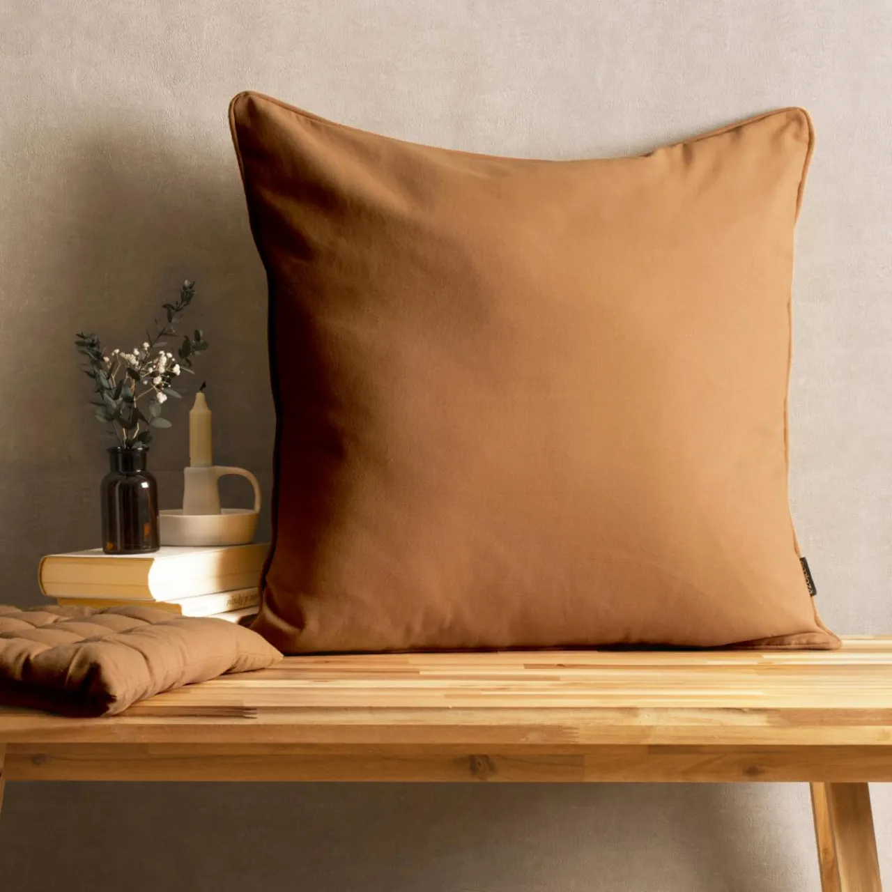 Coussin Et Housse|EMINZA Coussin carré coton (60 x 60 cm) Pixel Camel