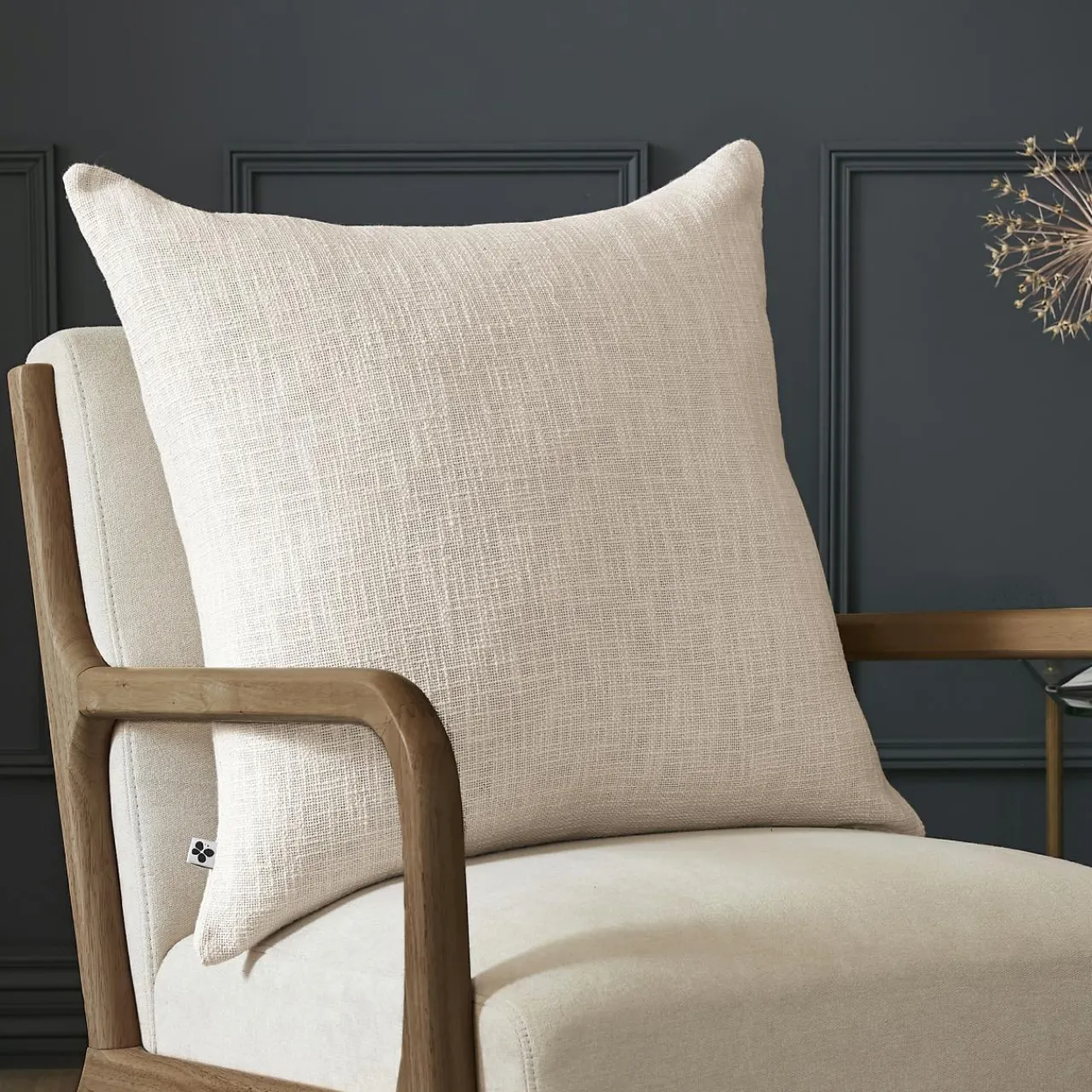 Coussin Et Housse|L'EFFET PAPILLON Coussin carré coton (60 x 60 cm) Sixtine Beige