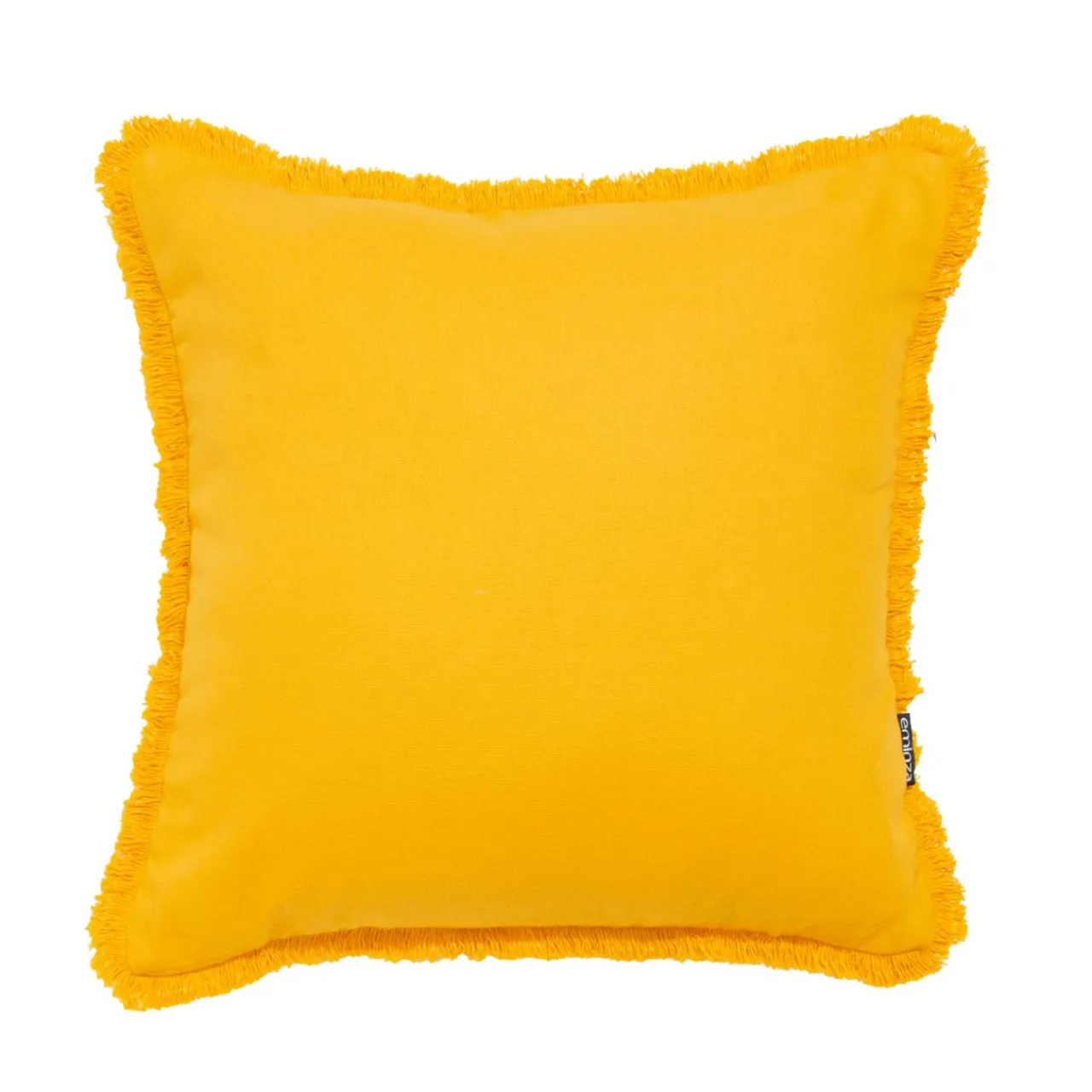 Coussin Et Housse|EMINZA Coussin carré coton (45 x 45 cm) Pixel franges Jaune moutarde