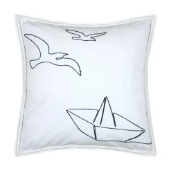 Coussin Et Housse|STOF Coussin carré coton (50 x 50 cm) Bordemer Blanc